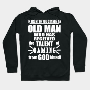 Old Man Gamble Gaming PC Grandpa Video Games Hoodie